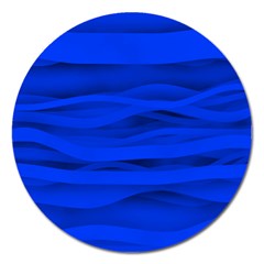 Dark Blue Stripes Seamless Magnet 5  (round)