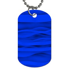 Dark Blue Stripes Seamless Dog Tag (one Side)