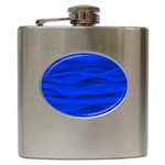 Dark Blue Stripes Seamless Hip Flask (6 oz) Front