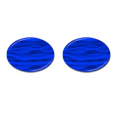 Dark Blue Stripes Seamless Cufflinks (oval)