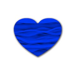 Dark Blue Stripes Seamless Heart Coaster (4 Pack) 