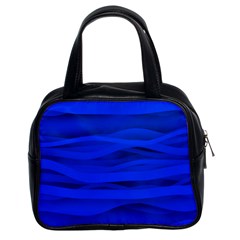 Dark Blue Stripes Seamless Classic Handbags (2 Sides)