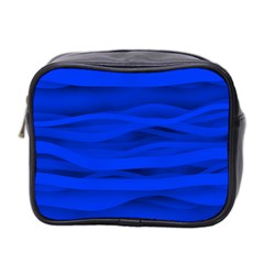 Dark Blue Stripes Seamless Mini Toiletries Bag 2-side