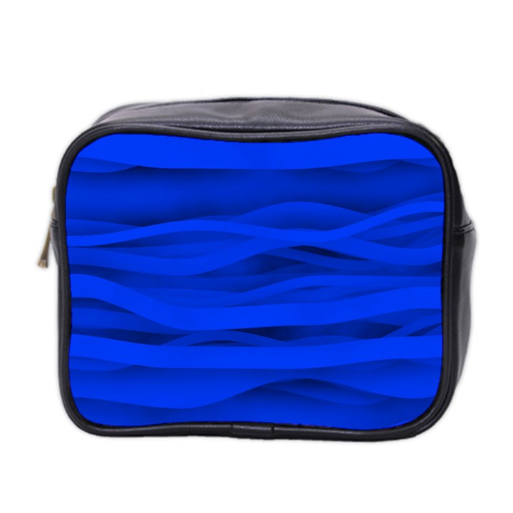 Dark Blue Stripes Seamless Mini Toiletries Bag 2-Side