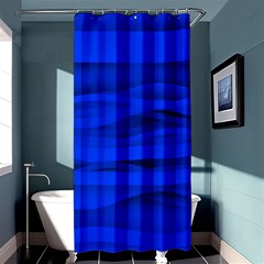 Dark Blue Stripes Seamless Shower Curtain 36  X 72  (stall) 