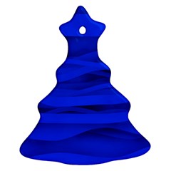 Dark Blue Stripes Seamless Ornament (christmas Tree) 