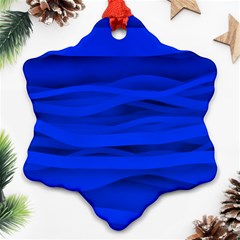 Dark Blue Stripes Seamless Snowflake Ornament (two Sides)