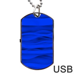 Dark Blue Stripes Seamless Dog Tag Usb Flash (one Side) by Mariart