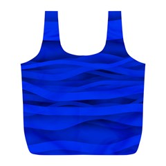 Dark Blue Stripes Seamless Full Print Recycle Bags (l)  by Mariart