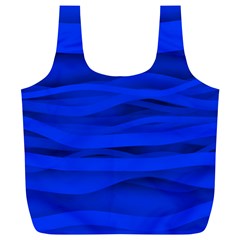 Dark Blue Stripes Seamless Full Print Recycle Bags (l) 