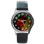 Flower Power, Wonderful Flowers, Vintage Design Round Metal Watch