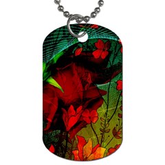 Flower Power, Wonderful Flowers, Vintage Design Dog Tag (one Side) by FantasyWorld7