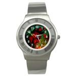 Flower Power, Wonderful Flowers, Vintage Design Stainless Steel Watch