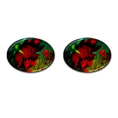 Flower Power, Wonderful Flowers, Vintage Design Cufflinks (oval) by FantasyWorld7