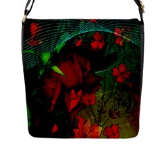 Flower Power, Wonderful Flowers, Vintage Design Flap Messenger Bag (l)  by FantasyWorld7