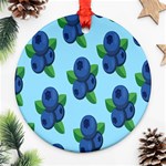 Fruit Nordic Grapes Green Blue Ornament (Round) Front