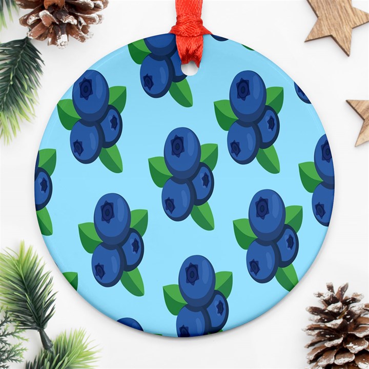 Fruit Nordic Grapes Green Blue Ornament (Round)