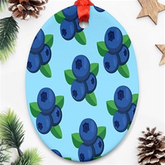 Fruit Nordic Grapes Green Blue Ornament (oval)