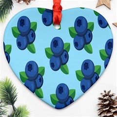 Fruit Nordic Grapes Green Blue Ornament (heart)