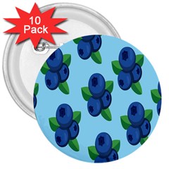 Fruit Nordic Grapes Green Blue 3  Buttons (10 Pack)  by Mariart