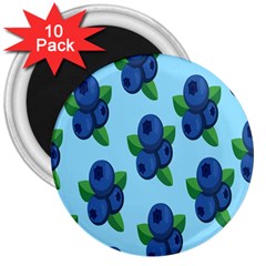 Fruit Nordic Grapes Green Blue 3  Magnets (10 Pack)  by Mariart