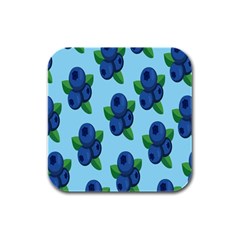 Fruit Nordic Grapes Green Blue Rubber Square Coaster (4 Pack) 