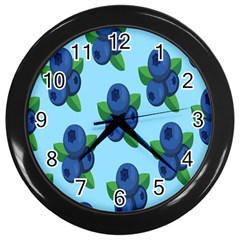 Fruit Nordic Grapes Green Blue Wall Clocks (black) by Mariart