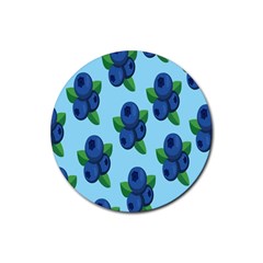 Fruit Nordic Grapes Green Blue Rubber Round Coaster (4 Pack)  by Mariart