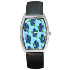 Fruit Nordic Grapes Green Blue Barrel Style Metal Watch by Mariart