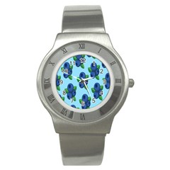 Fruit Nordic Grapes Green Blue Stainless Steel Watch by Mariart