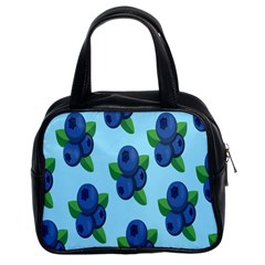 Fruit Nordic Grapes Green Blue Classic Handbags (2 Sides)