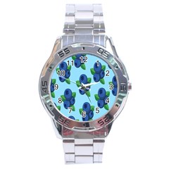 Fruit Nordic Grapes Green Blue Stainless Steel Analogue Watch by Mariart