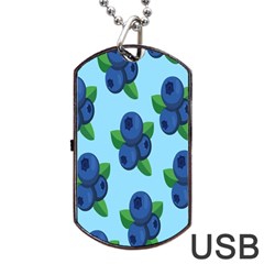 Fruit Nordic Grapes Green Blue Dog Tag Usb Flash (two Sides)