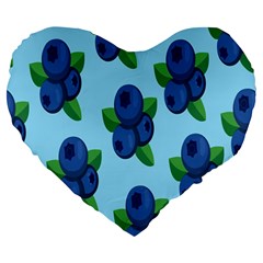 Fruit Nordic Grapes Green Blue Large 19  Premium Heart Shape Cushions