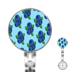 Fruit Nordic Grapes Green Blue Stainless Steel Nurses Watch by Mariart