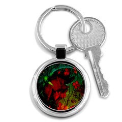 Flower Power, Wonderful Flowers, Vintage Design Key Chains (round)  by FantasyWorld7