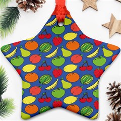 Fruit Melon Cherry Apple Strawberry Banana Apple Ornament (star)