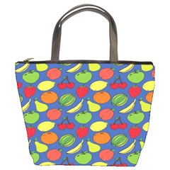 Fruit Melon Cherry Apple Strawberry Banana Apple Bucket Bags by Mariart