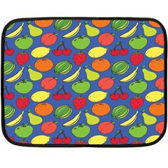 Fruit Melon Cherry Apple Strawberry Banana Apple Fleece Blanket (mini) by Mariart