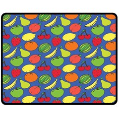 Fruit Melon Cherry Apple Strawberry Banana Apple Fleece Blanket (medium)  by Mariart