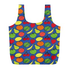 Fruit Melon Cherry Apple Strawberry Banana Apple Full Print Recycle Bags (l)  by Mariart