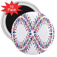 Free Symbol Hands 3  Magnets (10 Pack)  by Mariart