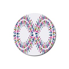 Free Symbol Hands Rubber Coaster (round) 