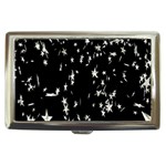 Falling Spinning Silver Stars Space White Black Cigarette Money Cases Front