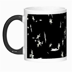 Falling Spinning Silver Stars Space White Black Morph Mugs by Mariart