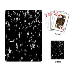 Falling Spinning Silver Stars Space White Black Playing Card by Mariart