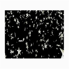 Falling Spinning Silver Stars Space White Black Small Glasses Cloth (2-side)