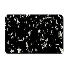 Falling Spinning Silver Stars Space White Black Small Doormat 