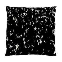 Falling Spinning Silver Stars Space White Black Standard Cushion Case (two Sides) by Mariart