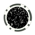 Falling Spinning Silver Stars Space White Black Poker Chip Card Guard (10 pack) Front